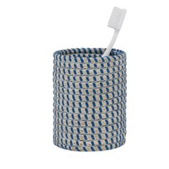 Kythira Bath Accessories - Whitewashed/Navy Seagrass - Our Boat House