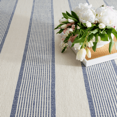 La Mirada Navy Cotton Rug - Our Boat House