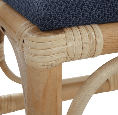 Laguna Bay Upholstered Small Bench/Ottoman - Navy - Our Boat House