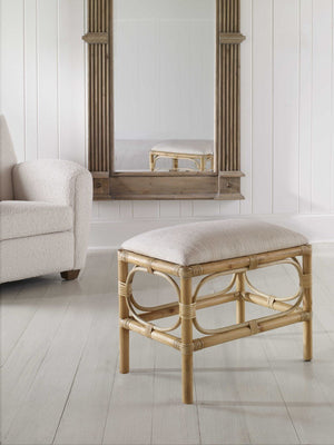 Laguna Bay Upholstered Small Bench/Ottoman - White - Our Boat House