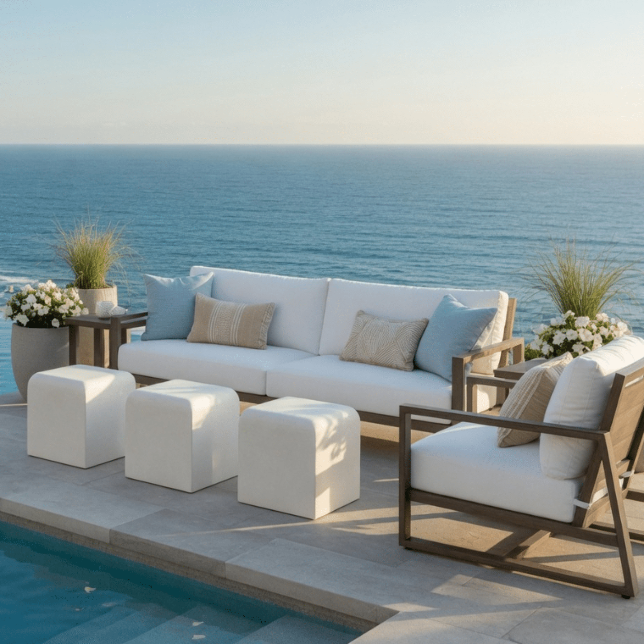 Laguna Loveseat - Oyster Teak - Our Boat House