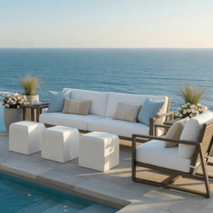 Laguna Loveseat - Oyster Teak - Our Boat House