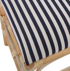 Laguna Bay Upholstered Small Bench/Ottoman - Navy & White Stripe