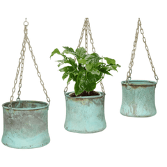 Lake Como Hanging Copper Planters - Set of Three - Our Boat House