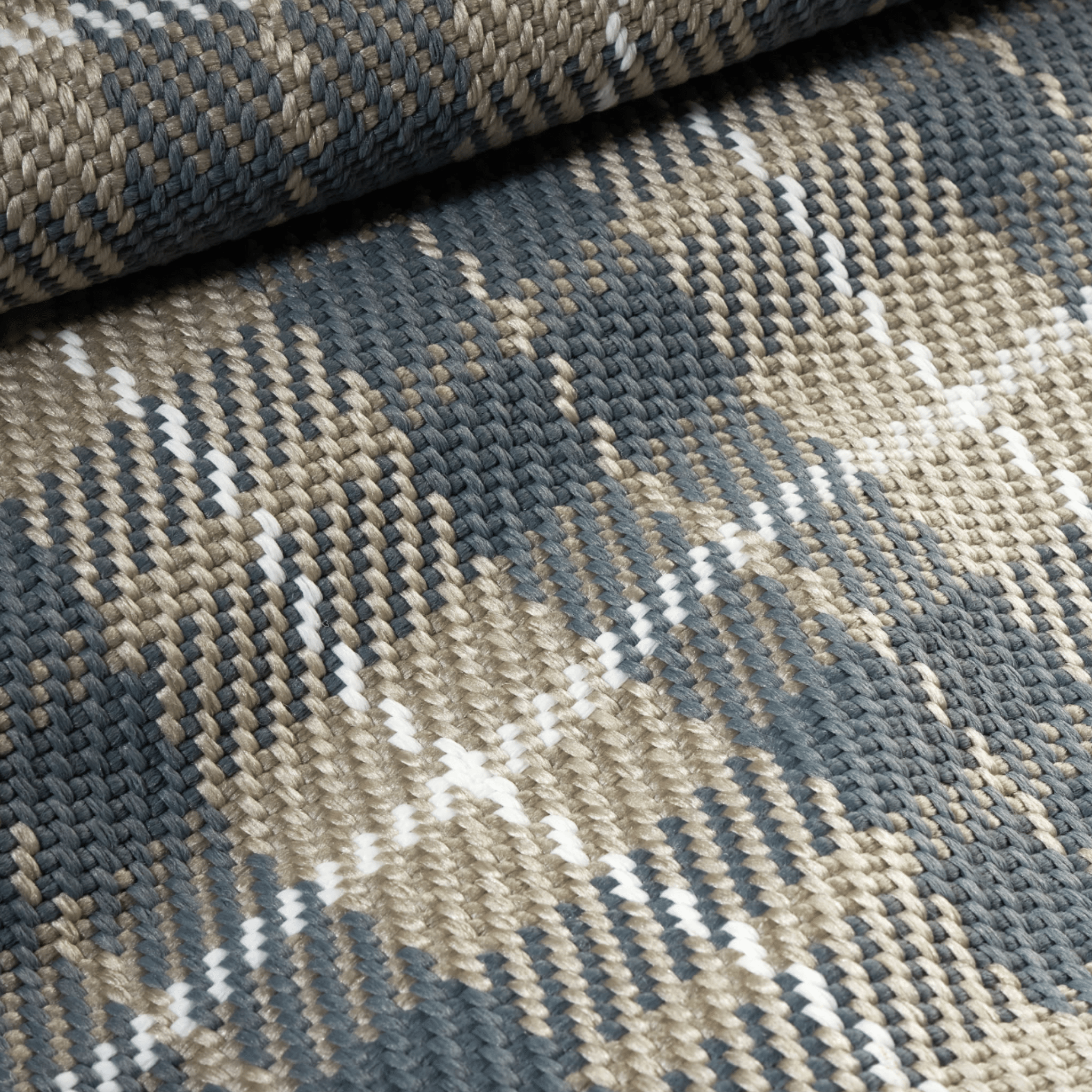 Lakeville Plaid Handwoven Indoor/Outdoor Rug - Charcoal - Our Boat House