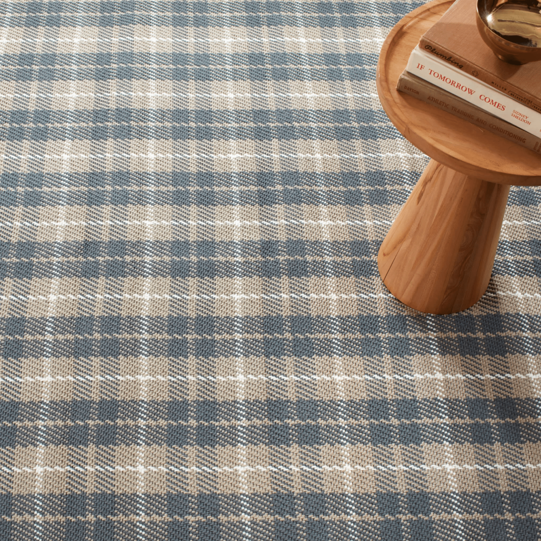 Lakeville Plaid Handwoven Indoor/Outdoor Rug - Charcoal - Our Boat House