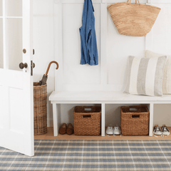 Lakeville Plaid Handwoven Indoor/Outdoor Rug - Charcoal - coastal inspired home furnishing lifestyle