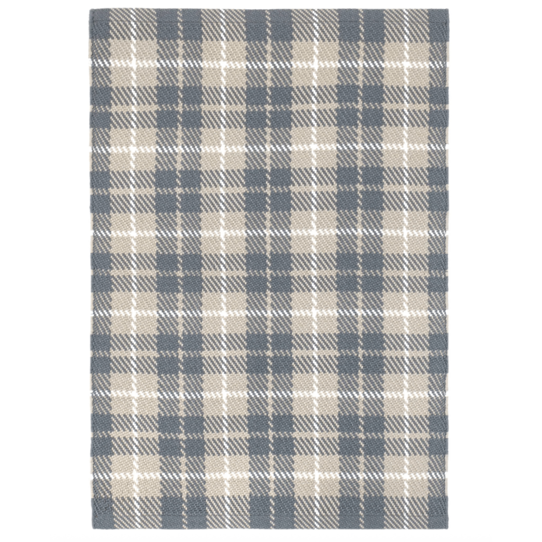 Lakeville Plaid Handwoven Indoor/Outdoor Rug - Charcoal - Our Boat House