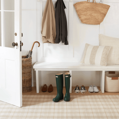 Lakeville Plaid Handwoven Indoor/Outdoor Rug - Khaki - Our Boat House