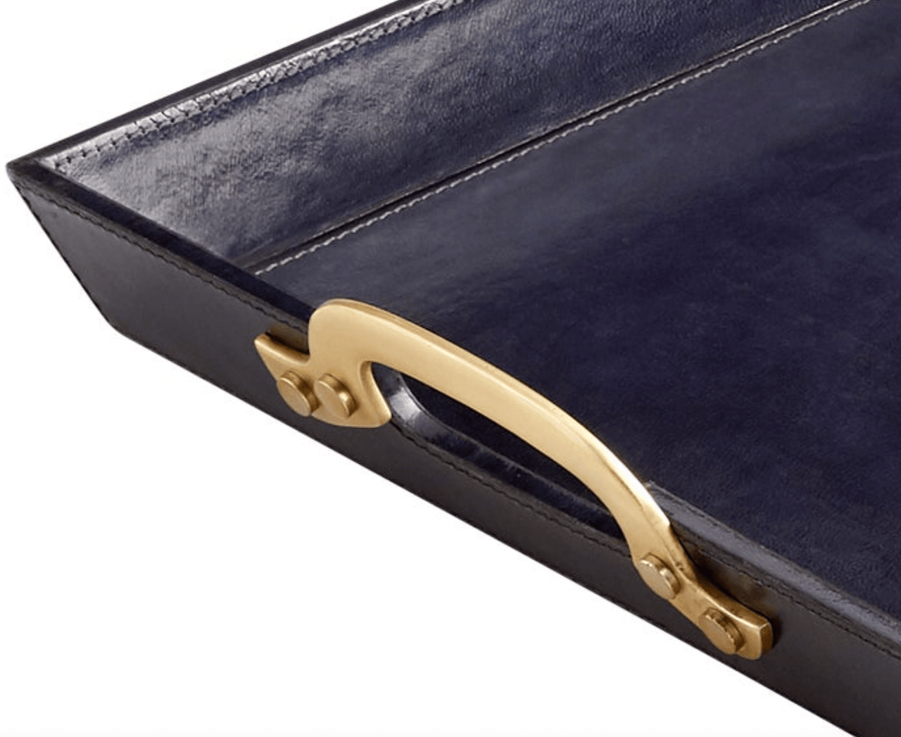 Lauren Navy & Brass Tray - Our Boat House