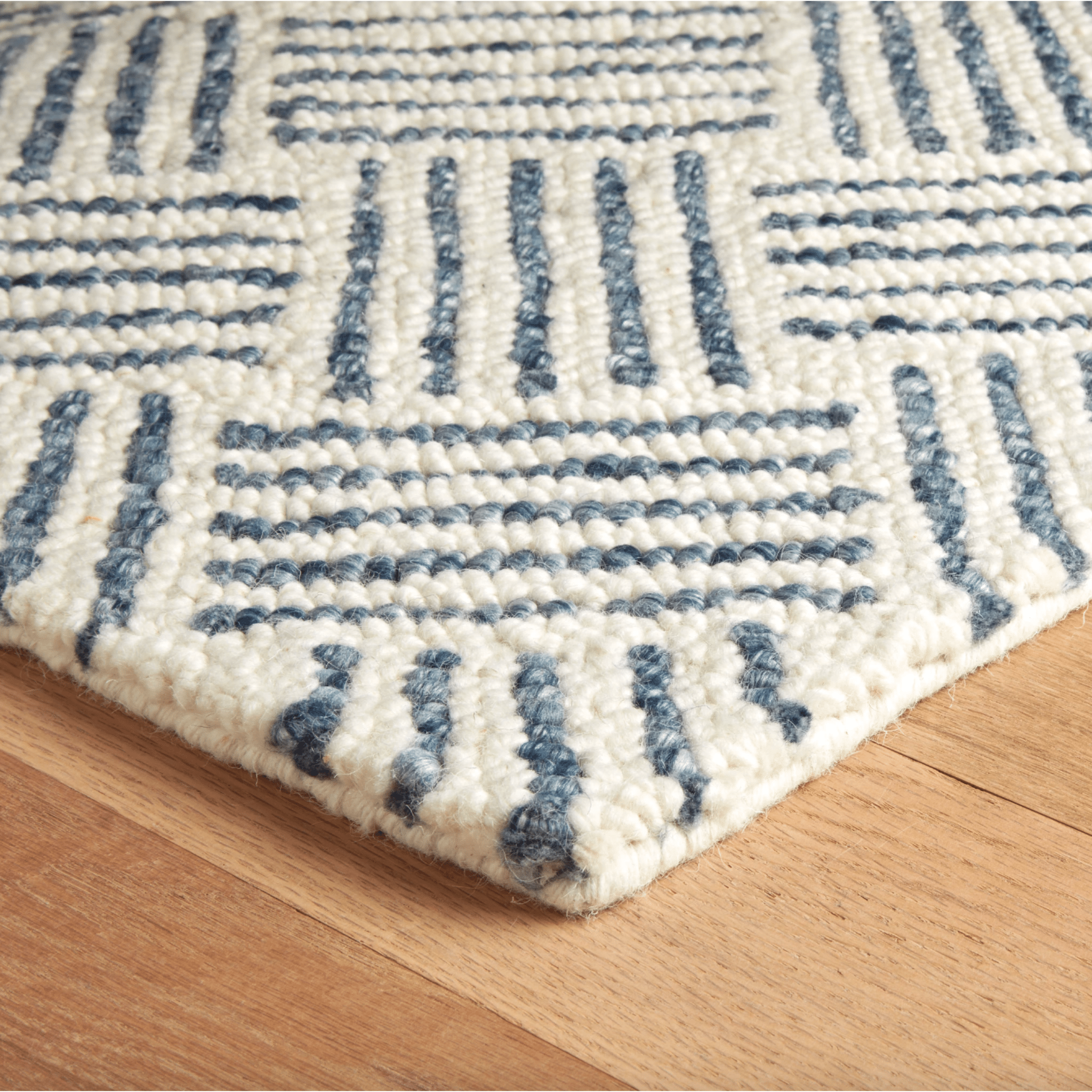 Layers Hand Hooked Wool Rug - Indigo – Our Boat House