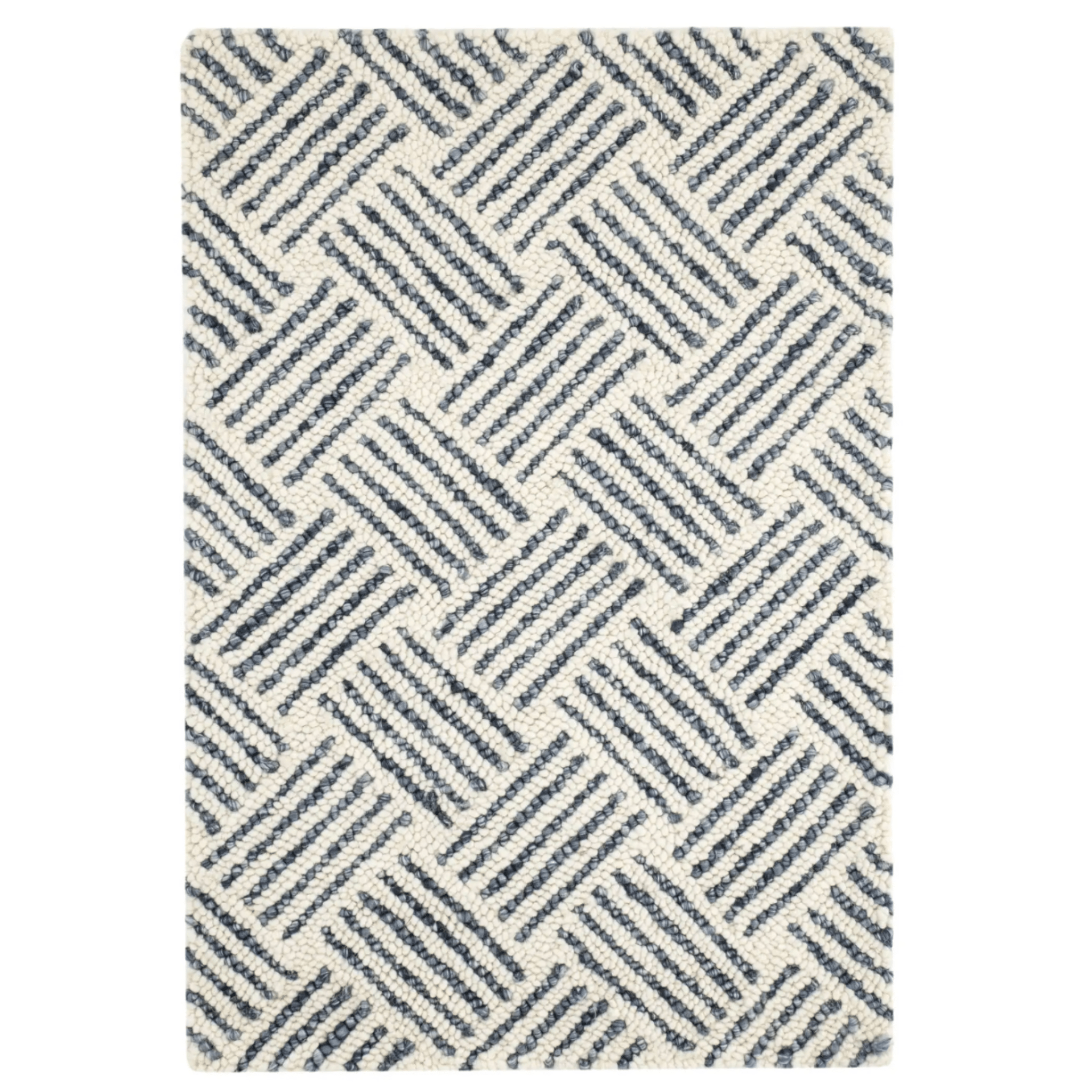 Layers Hand Hooked Wool Rug - Indigo - Our Boat House