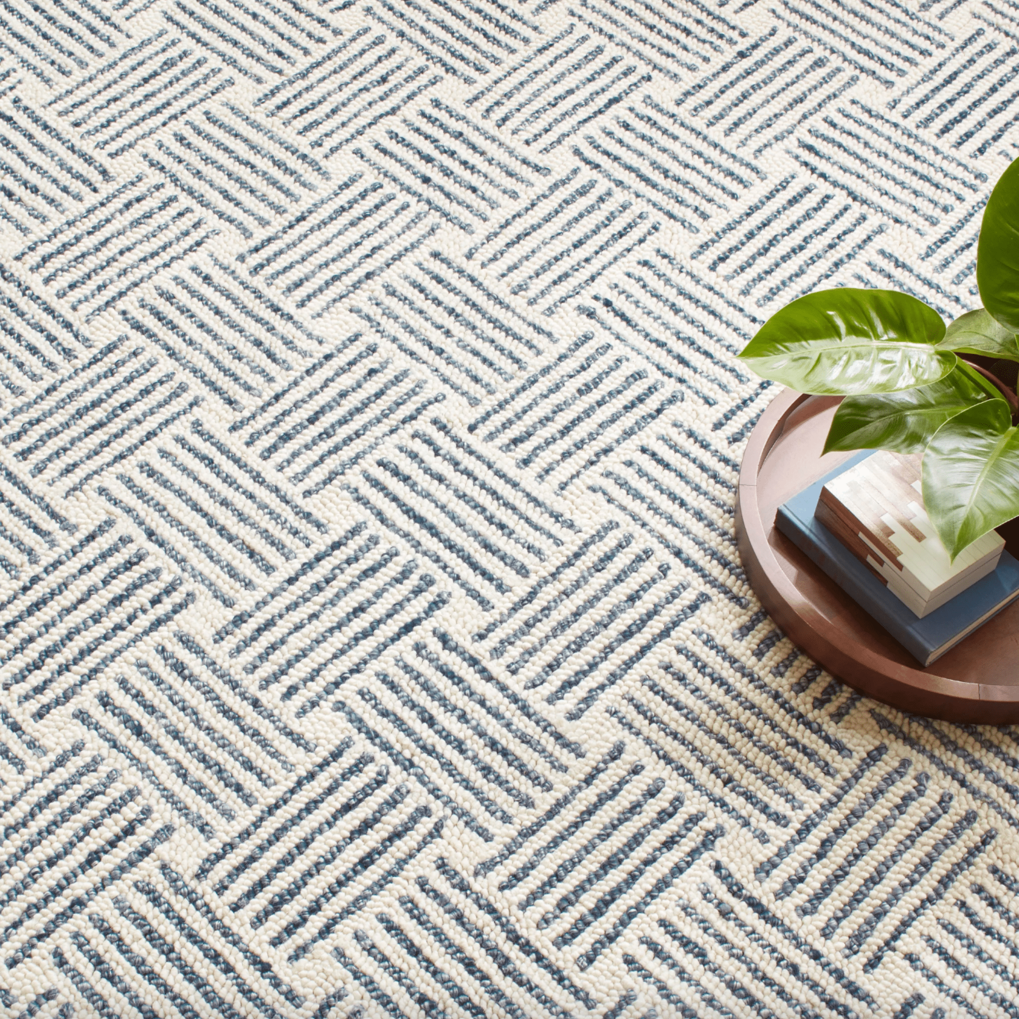 Layers Hand Hooked Wool Rug - Indigo – Our Boat House