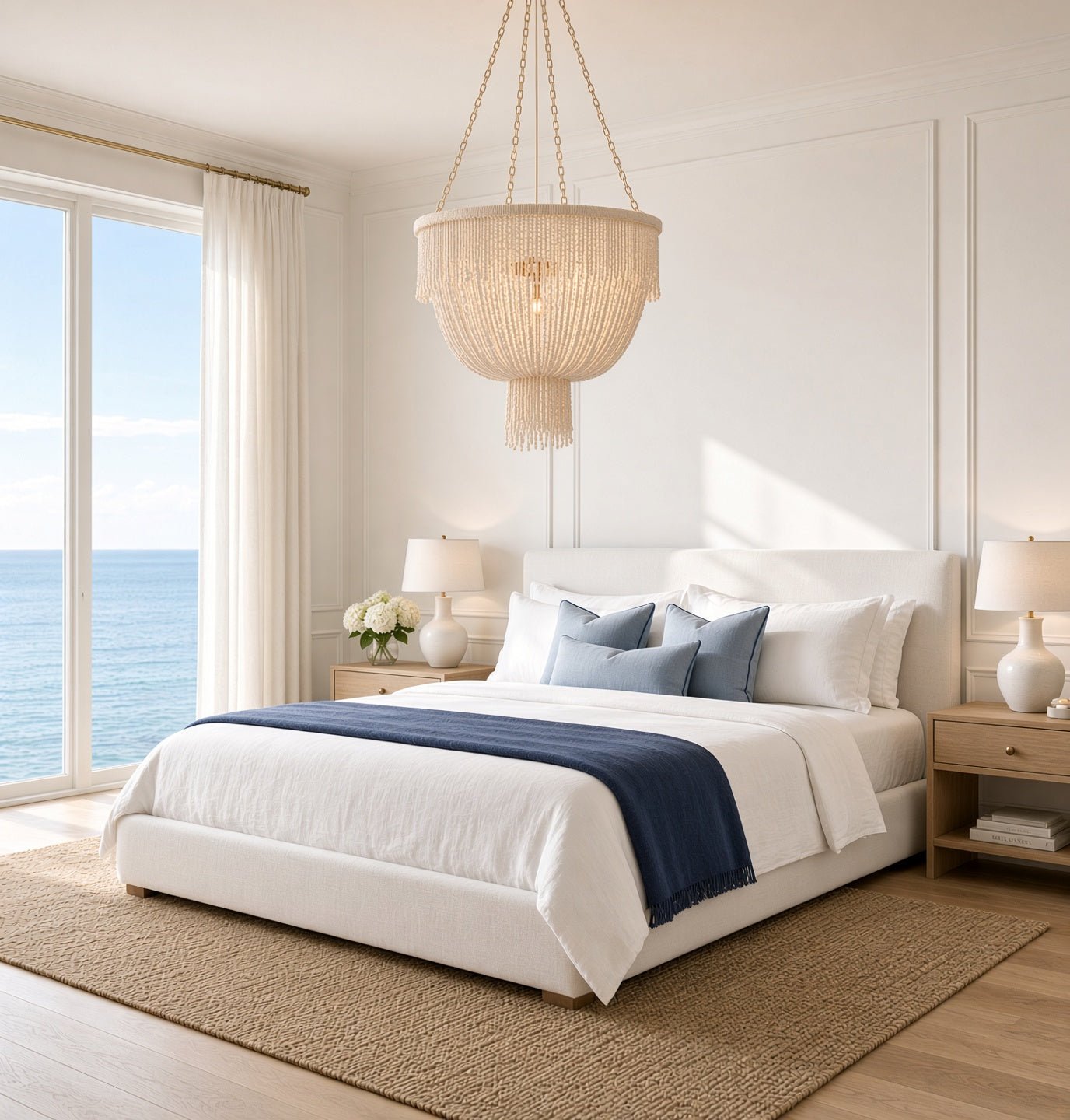 Le Carmen Coco Bead Chandelier - Gold - Our Boat House