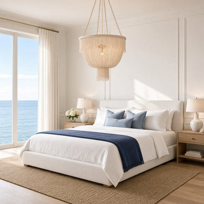 Le Carmen Coco Bead Chandelier - Gold - Our Boat House