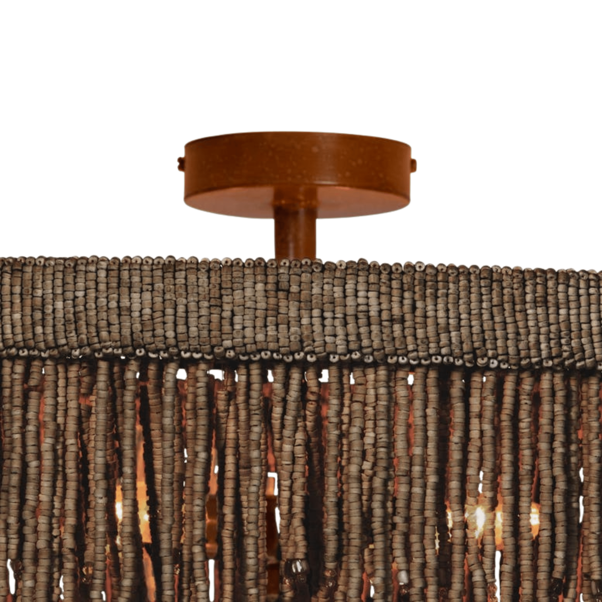 Le Carmen Coco Bead Semi - Flush Chandelier - Dark Bronze - Our Boat House