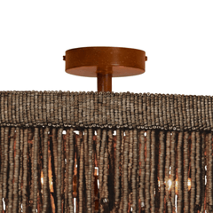 Le Carmen Coco Bead Semi - Flush Chandelier - Dark Bronze - Our Boat House