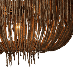 Le Carmen Coco Bead Semi - Flush Chandelier - Dark Bronze - coastal inspired home furnishing
