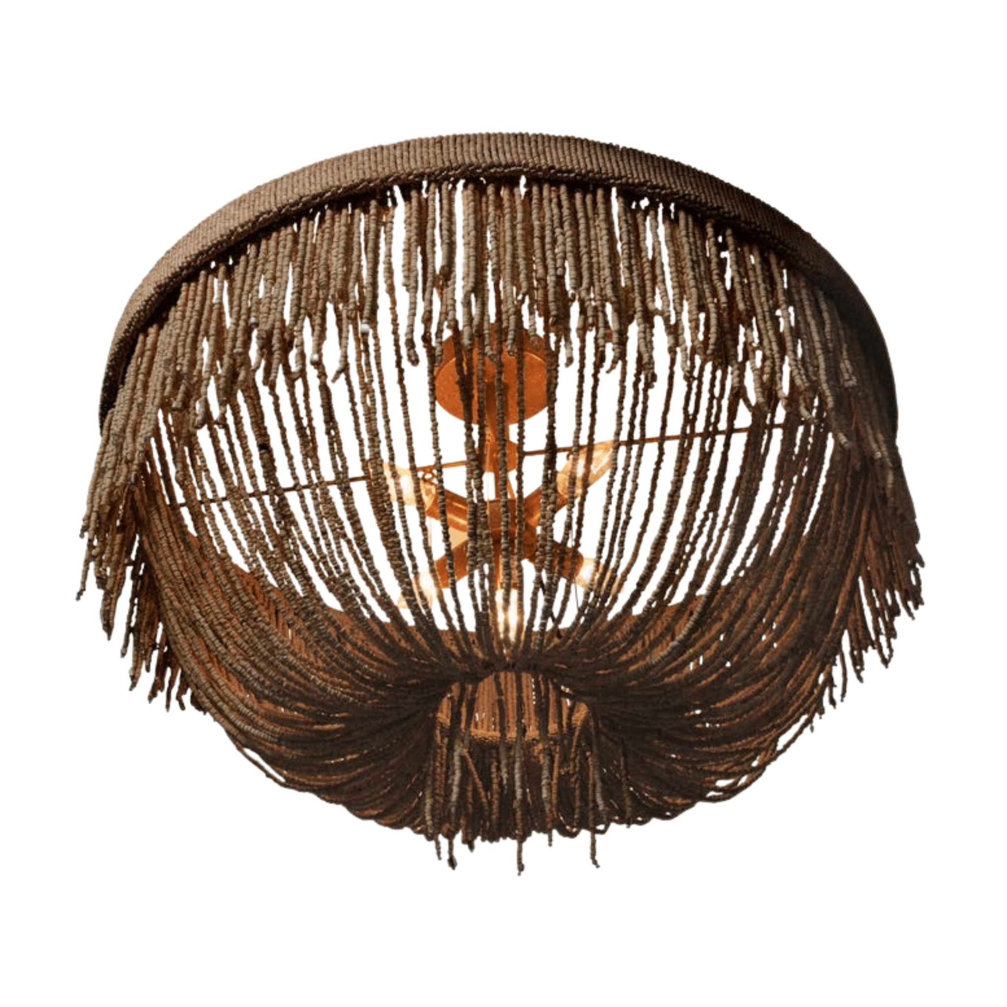 Le Carmen Coco Bead Semi - Flush Chandelier - Dark Bronze - Our Boat House