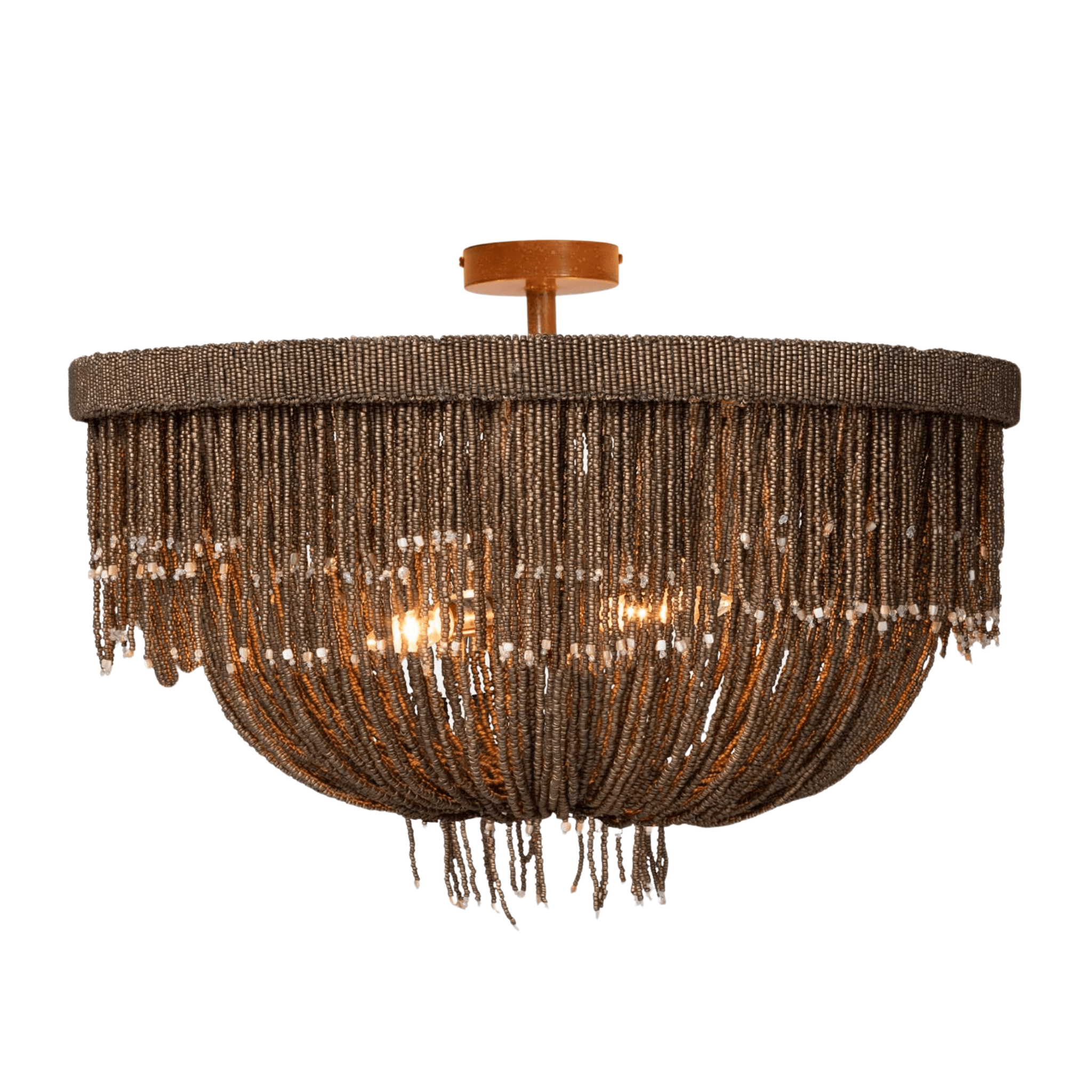 Le Carmen Coco Bead Semi - Flush Chandelier - Dark Bronze - Our Boat House
