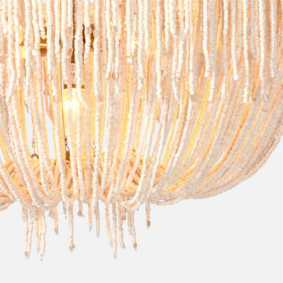 Le Carmen Cocoa Bead Semi - Flush Chandelier - Ivory - Our Boat House