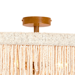 Le Carmen Cocoa Bead Semi - Flush Chandelier - Ivory - Our Boat House