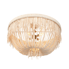 Le Carmen Cocoa Bead Semi - Flush Chandelier - Ivory - Our Boat House