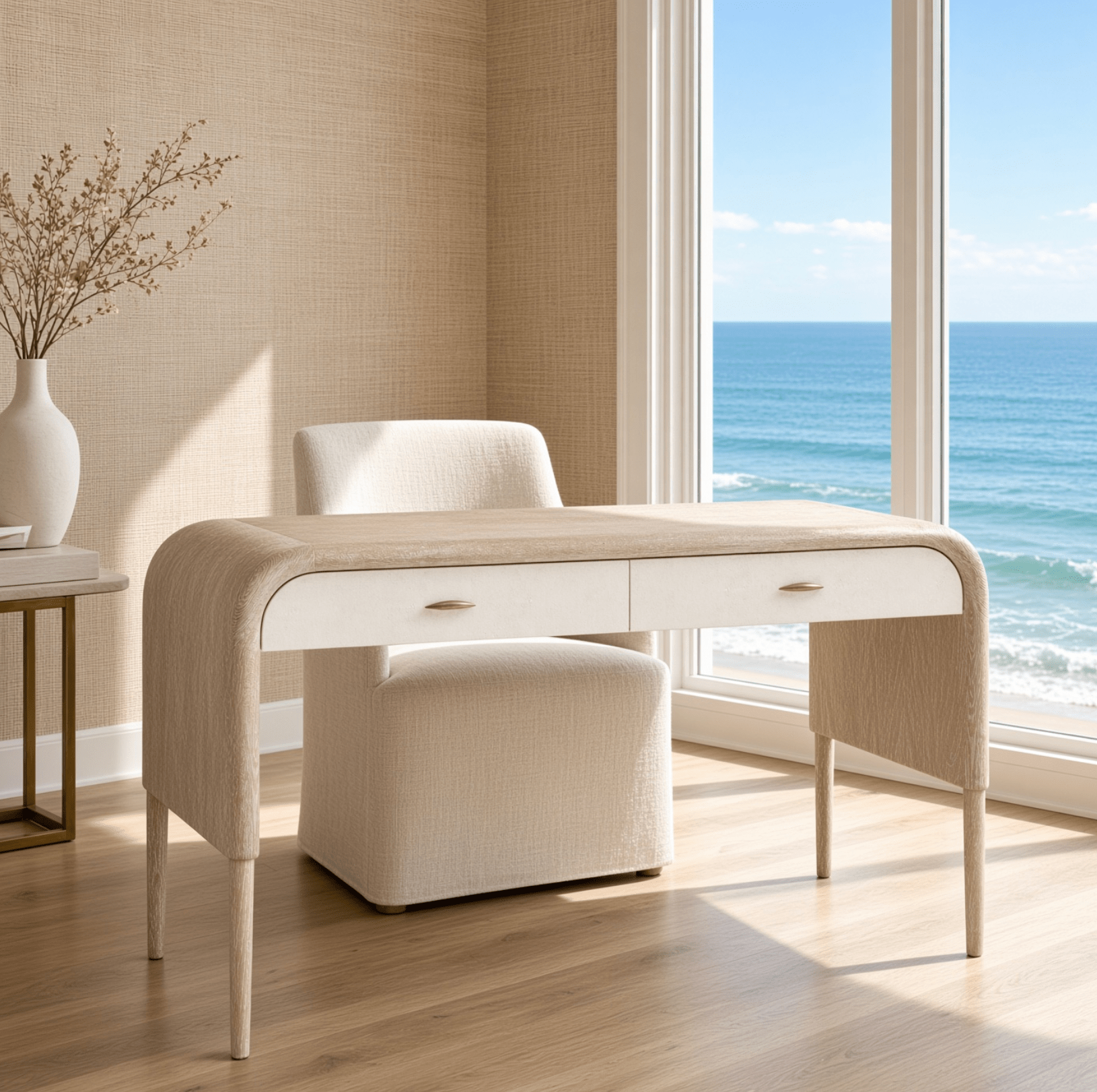 Leighton Whitewash Shagreen Desk - Two Sizes - Our Boat House