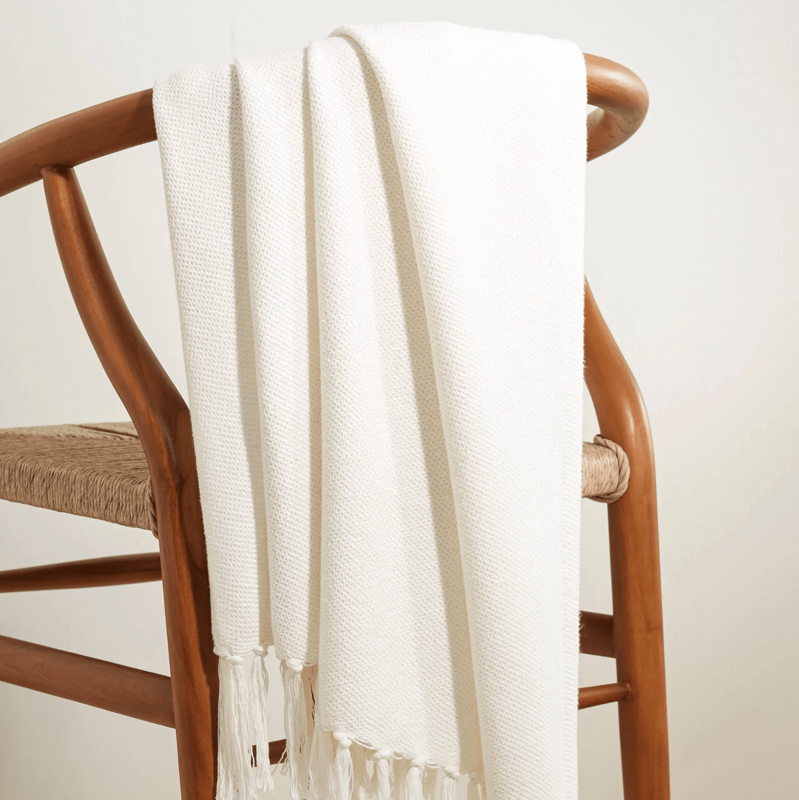 Logan Cotton Throw - Dove White - Our Boat House