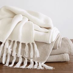 Logan Cotton Throw - Sand - Our Boat House