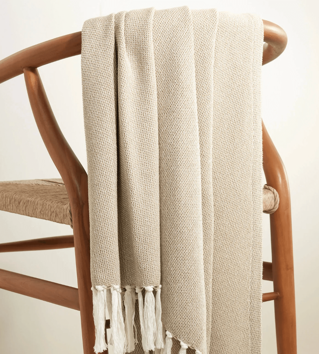 Logan Cotton Throw - Sand - Our Boat House