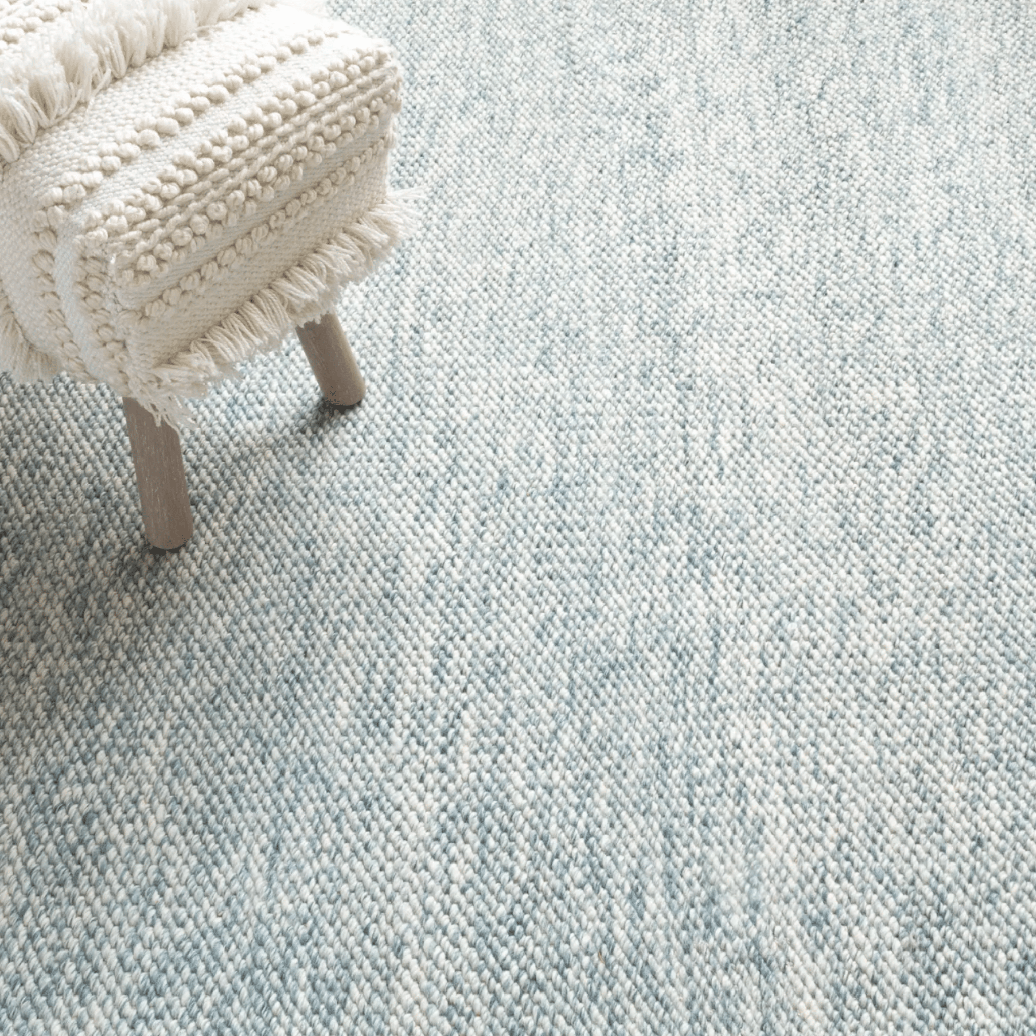 Loggia Handwoven Wool Rug - Sky Blue - coastal inspired home furnishing