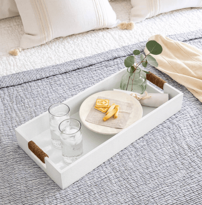 Logia Rectangle Tray Small - White - Our Boat House