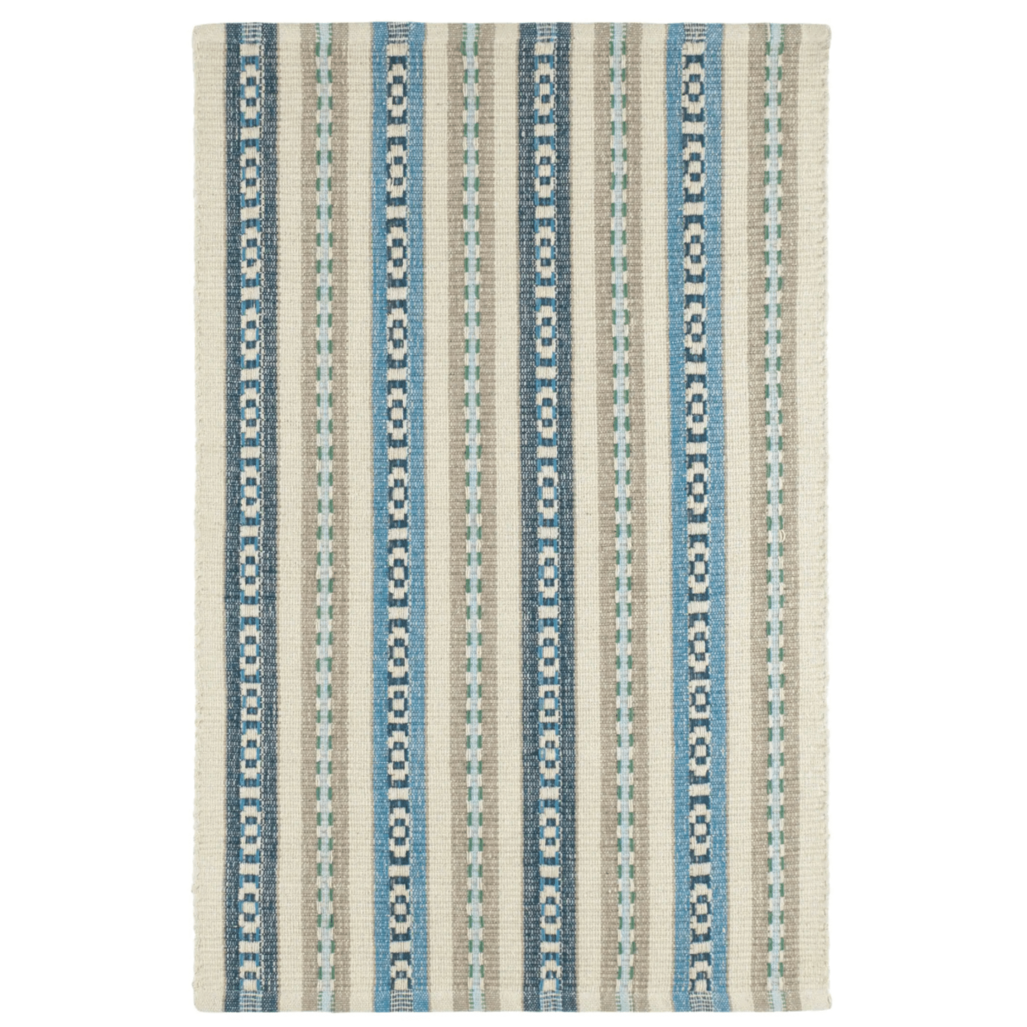 Long Slade Handwoven Cotton Rug - Indigo - Our Boat House