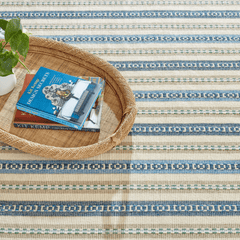 Long Slade Handwoven Cotton Rug - Indigo - coastal inspired home furnishing