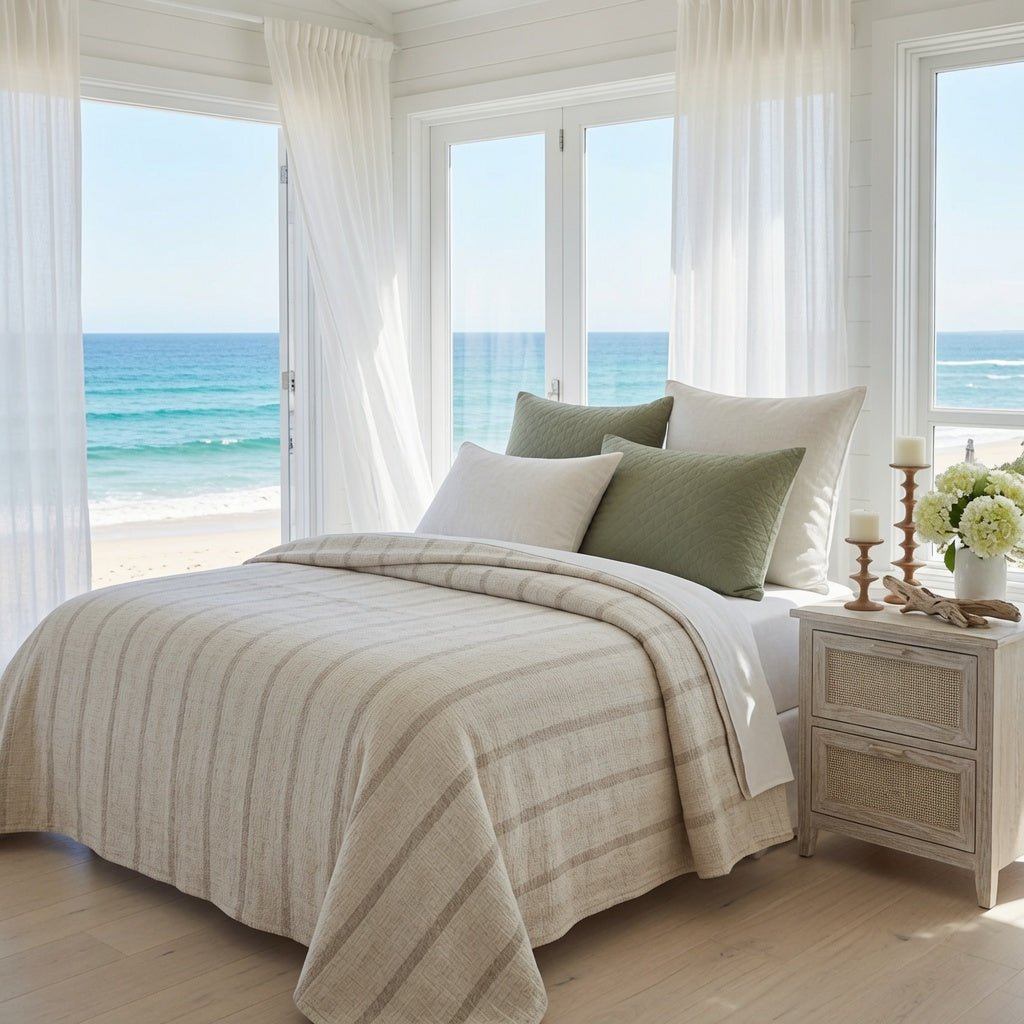 Lowen Stripe Blanket - Natural - Our Boat House