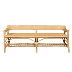 Lucco Rattan Bench - Natural - Our Boat House