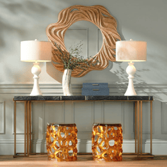 Lucien Bamboo Round Mirror - coastal inspired home furnishing lifestyle
