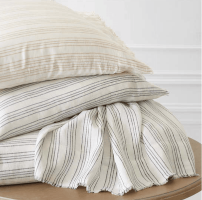 Lush Linen Duvet Cover - Slate Blue Stripe - Our Boat House
