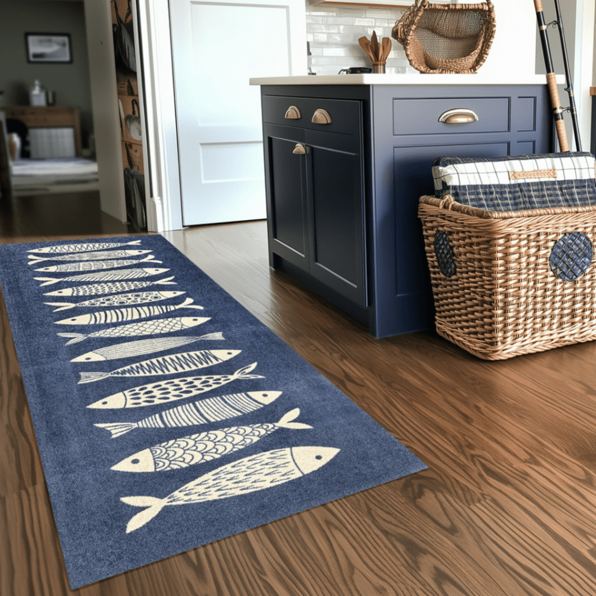 Machine Washable - A Fish Tale Rug - Our Boat House