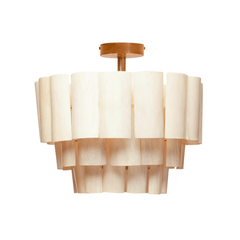 Madison Banana Bark Semi - Flush Chandelier - Ivory - Our Boat House