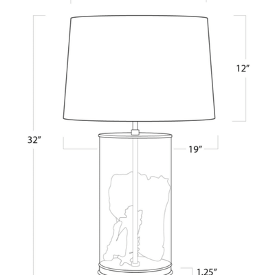 Magelian Glass Table Lamp - Nickel - Our Boat House