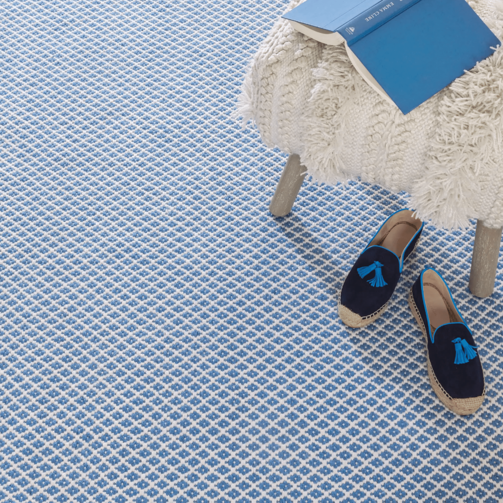 Mainsail Handwoven Indoor/Outdoor Rug - French Blue - coastal inspired home furnishing
