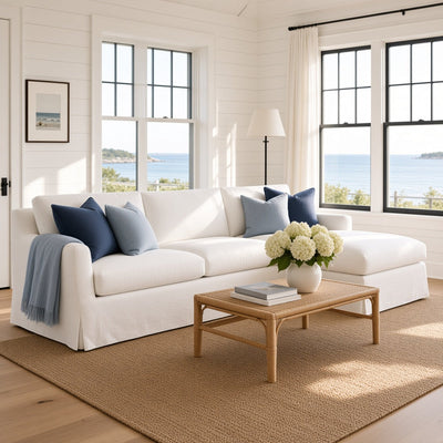 Majorca Deluxe Slipcovered Sectional w/RAF Lounge - Our Boat House