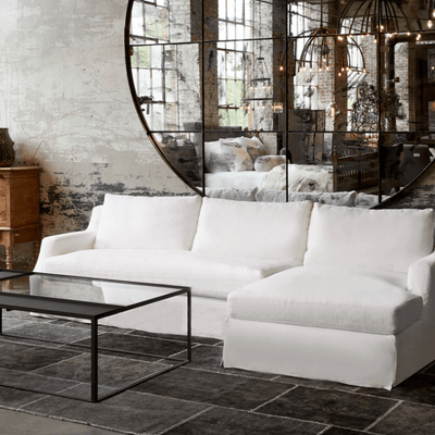 Majorca Deluxe Slipcovered Sectional w/RAF Lounge - Our Boat House