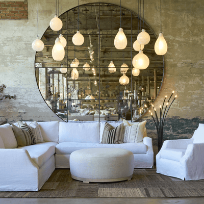 Majorca Deluxe Two - Arm Slipcovered 120in x 121in Sectional - RAF - Our Boat House