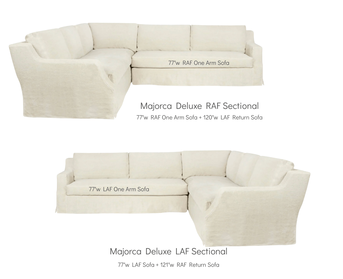 Majorca Deluxe Two - Arm Slipcovered L - Sectional - Our Boat House