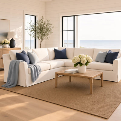 Majorca Deluxe Two-Arm Slipcovered L-Sectional - Our Boat House