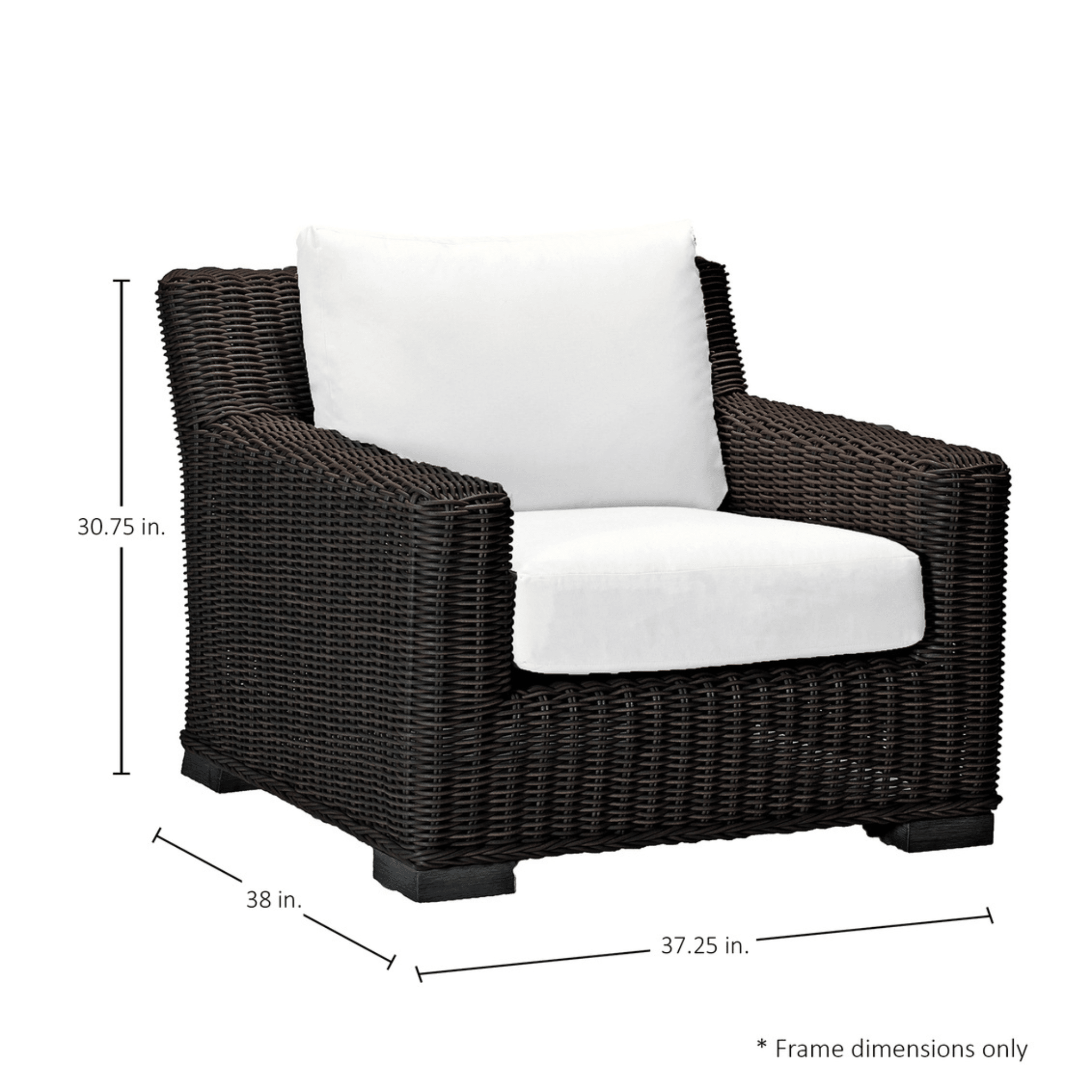 Malibu Outdoor Wicker Chair - Black Walnut - Our Boat House