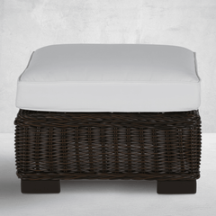 Malibu Outdoor Wicker Ottoman - Black Walnut - Our Boat House